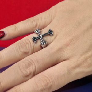 انگشتر طرح صلیب با روکش استیل - ارن شاپ
