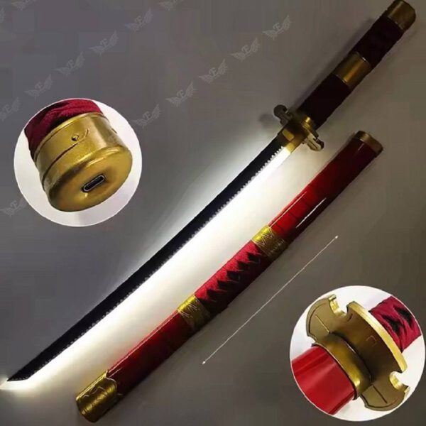 شمشیر قرمز زورو وان پیس طول 1 متر نور LED- ارن شاپ